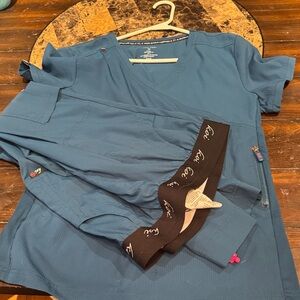Koi lite dark teal Scrub set. Size medium. Excellent condition